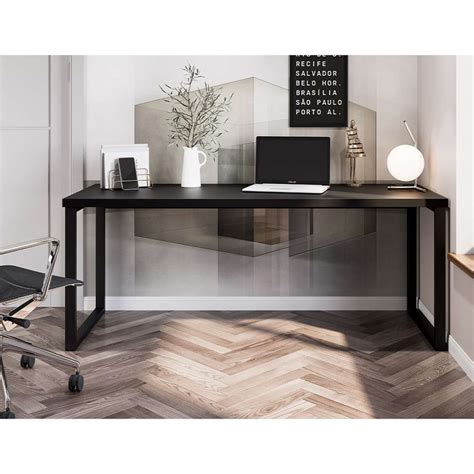 mesa de escritório miguel preta 190 cm